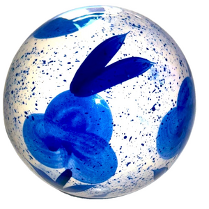 Kingston Living Blue and White Ceramic Ball Orbs Hand Painted Round Home Decor